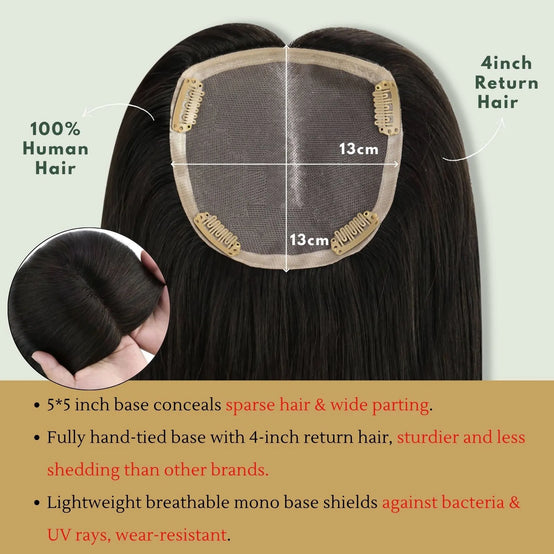 large base hair topper remy human hair for women