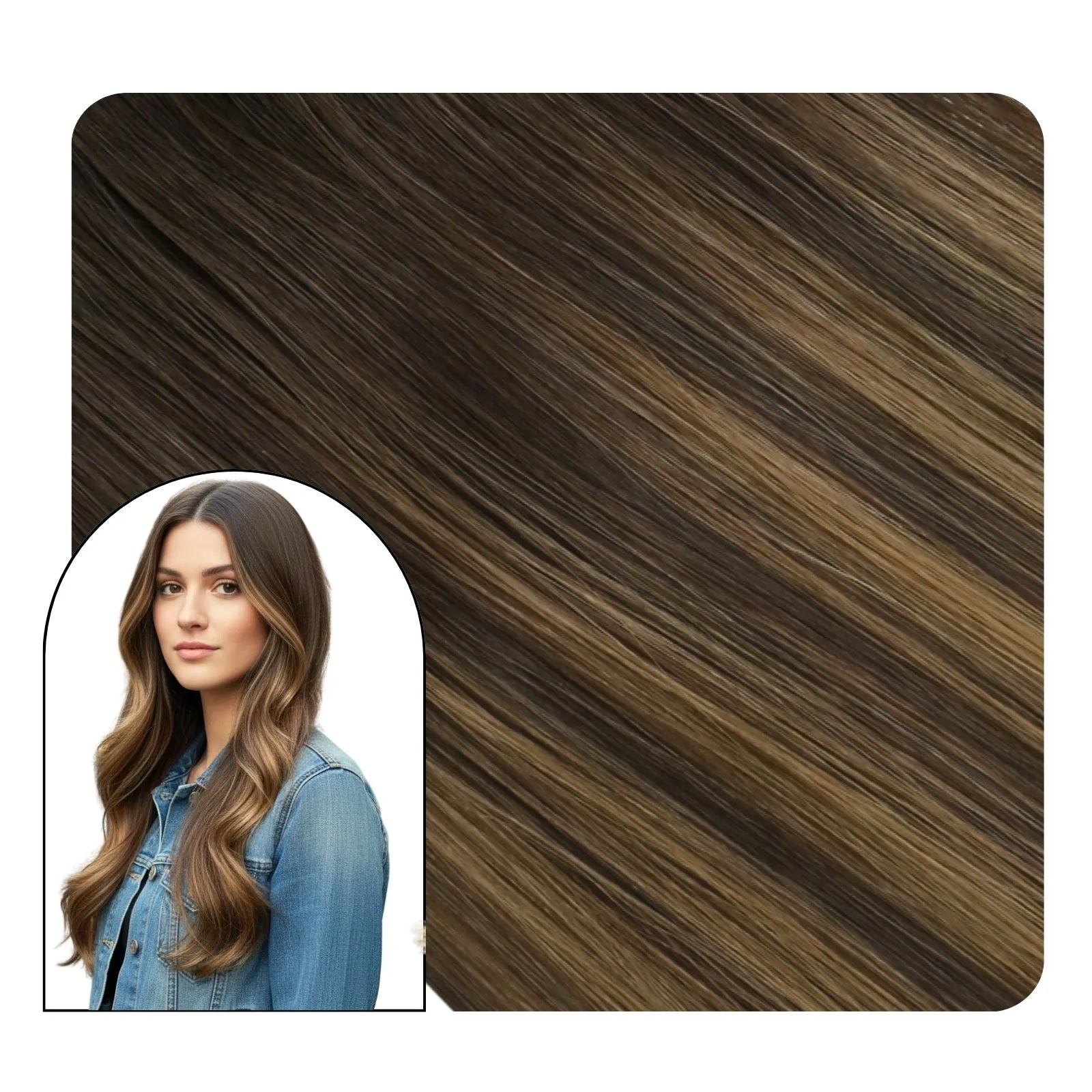 [Virgin+] Butterfly Weft Extensions Virgin Human Hair Neutral Brown #DU