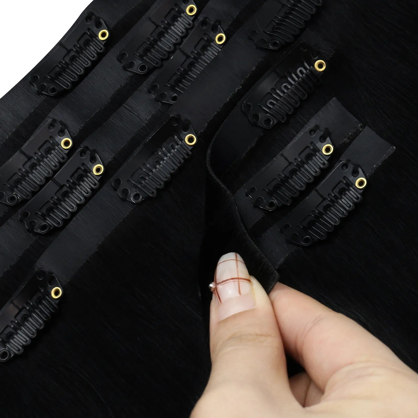 pu clip in hair extensions seamless hair extensions