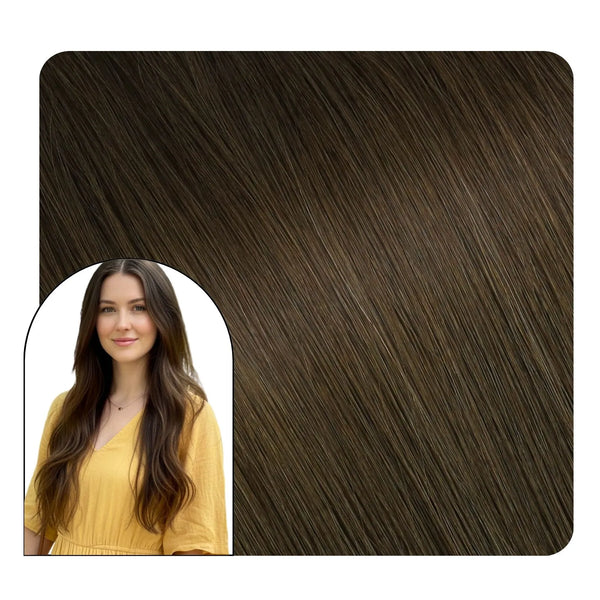 light brown seamless tape in weft hair extensions