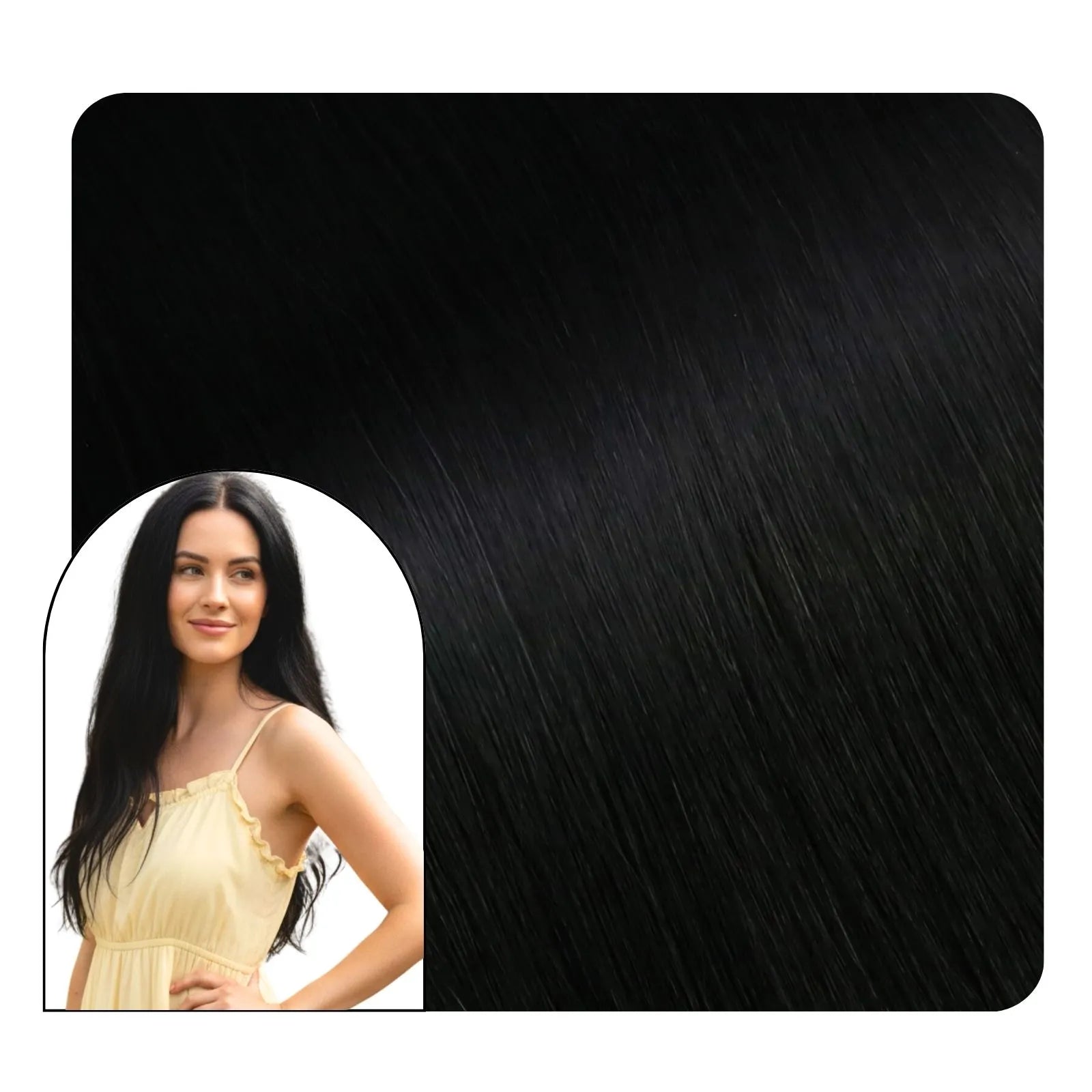 seamless tape in weft hair extensions virgin human hair Jet black