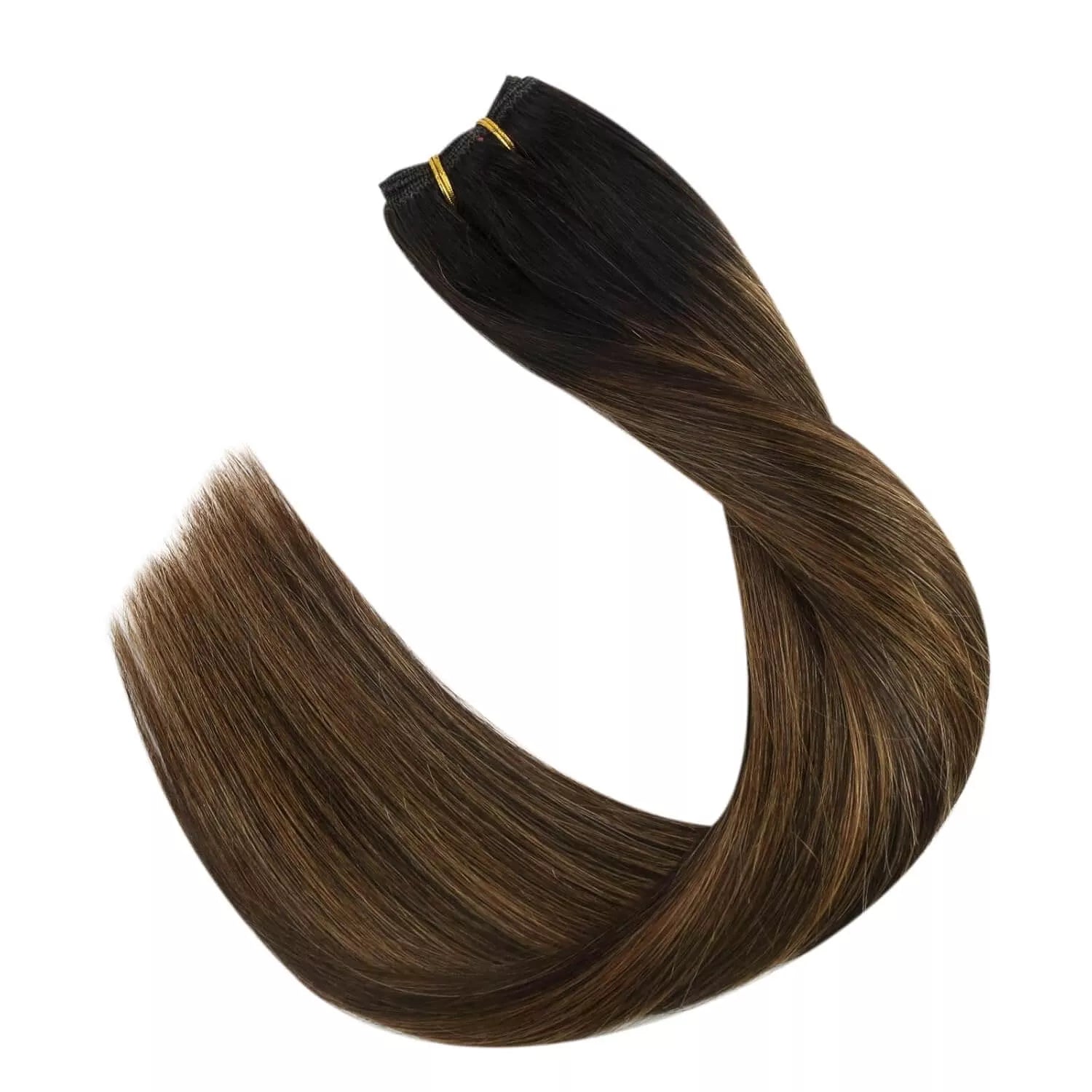 weft hair extensions balayage color