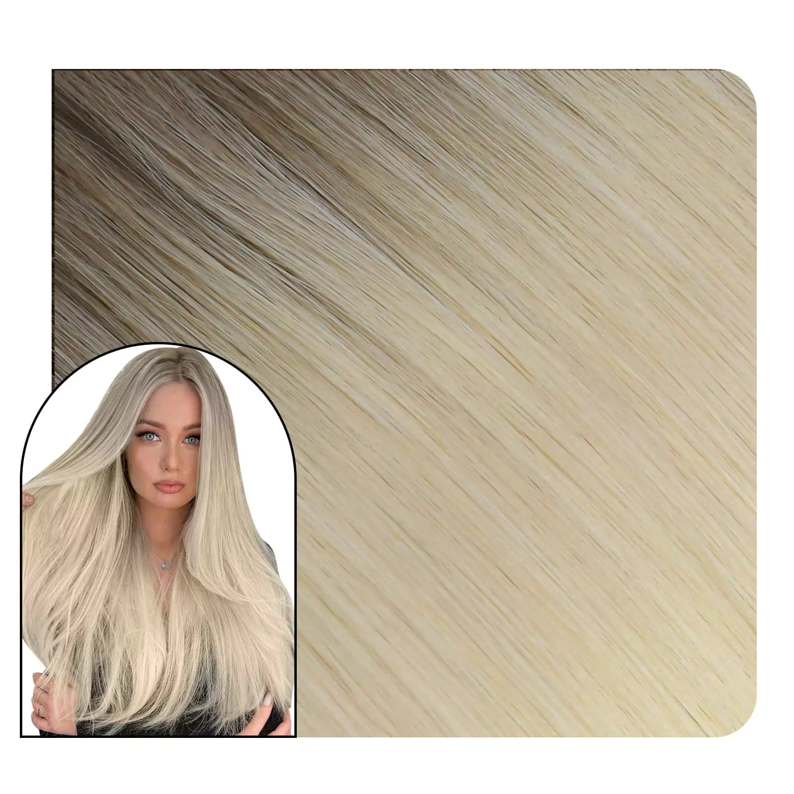 Full Cuticle Tape in Human Hair Extensions Straight Ombre Hair