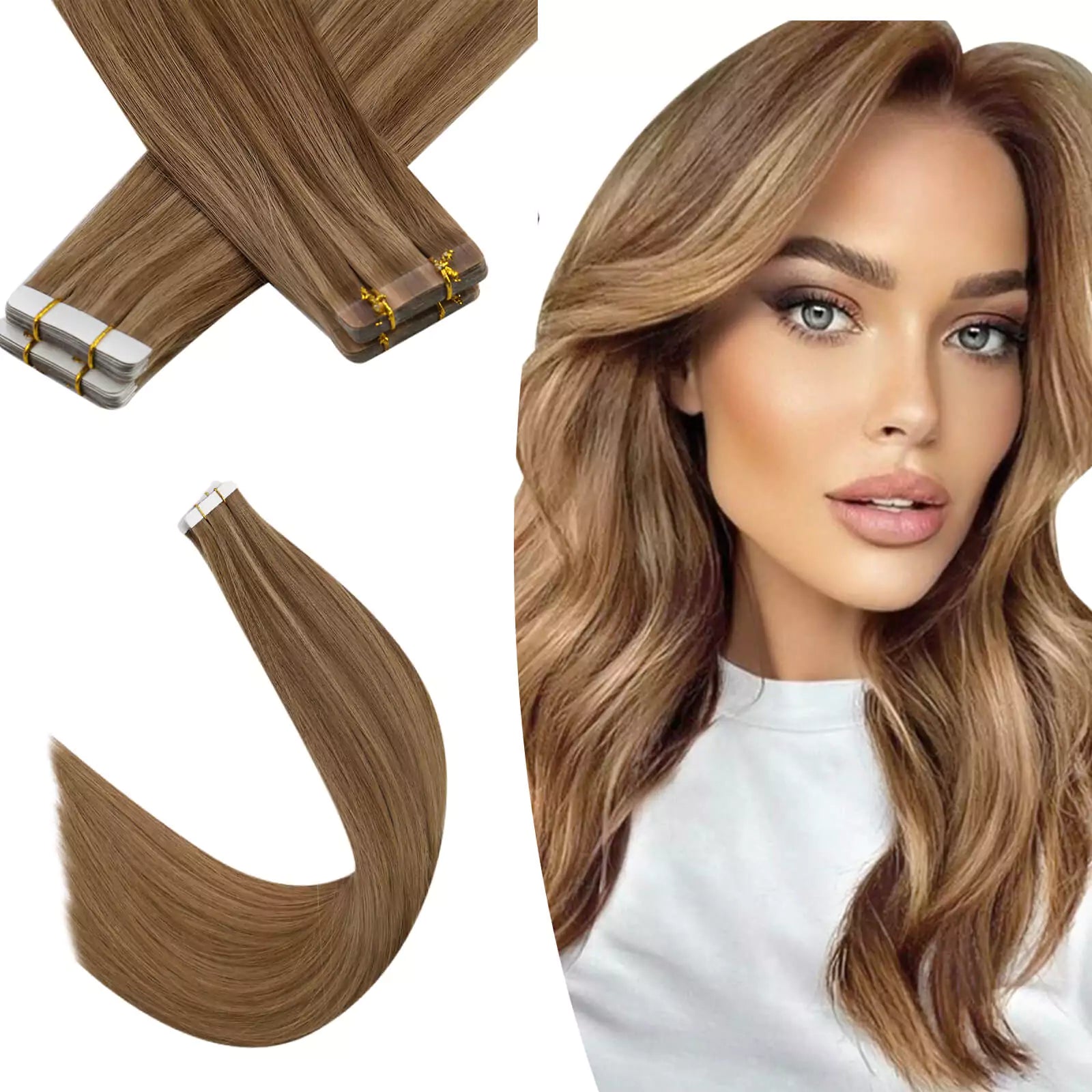 virgin tape in human hair extensions brown blonde color