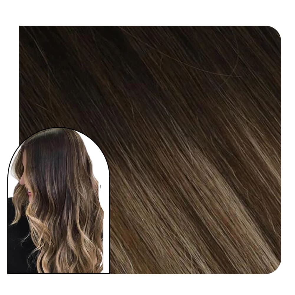 Tape Hair Extensions Dark Brown with Brown Hair Color #2/6/18