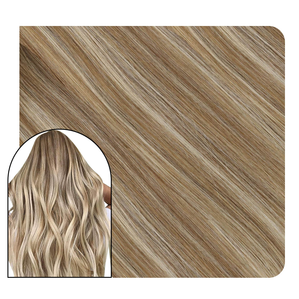 Tape in Hair Extensions for Thickness Golden Brown with Blonde #9A/60/9A