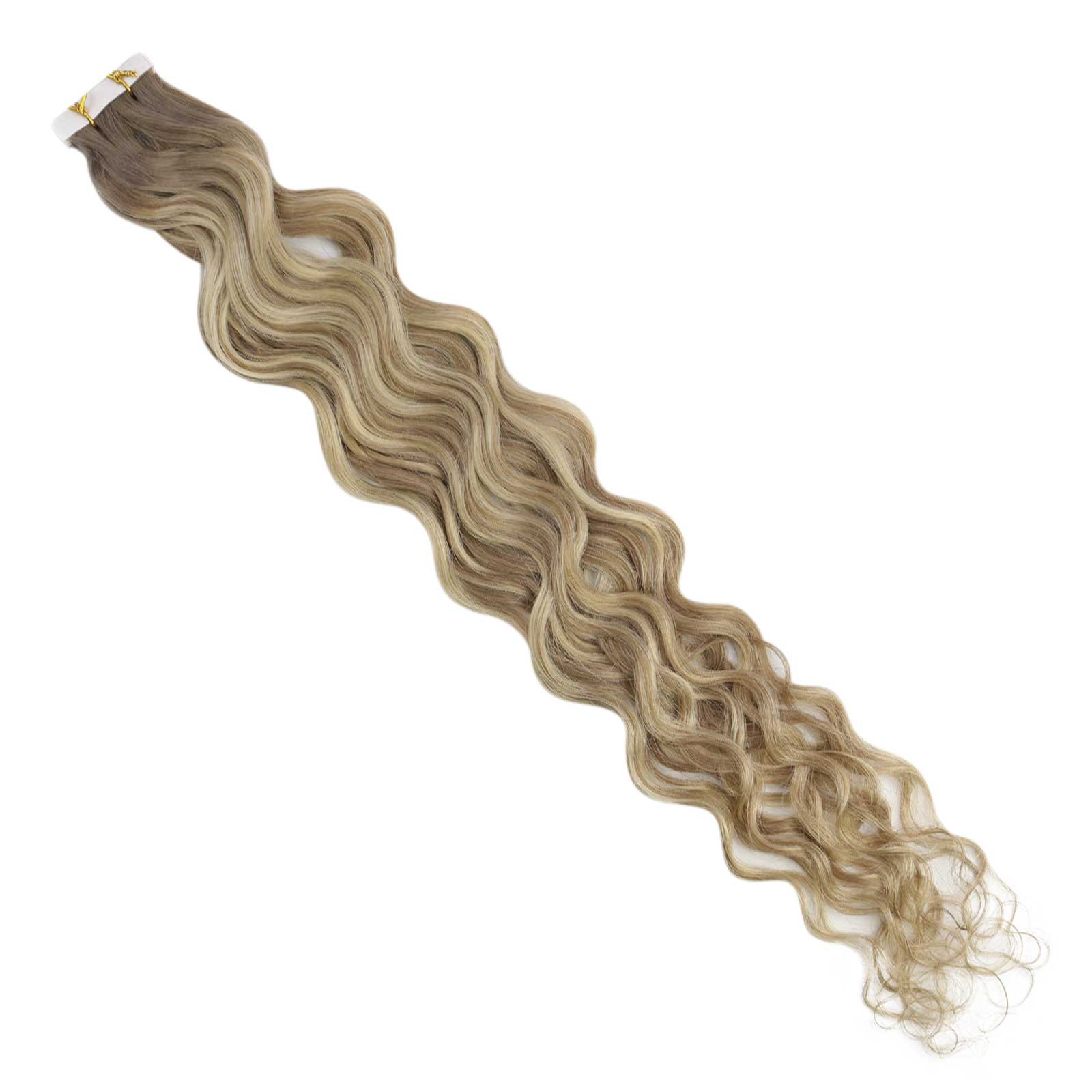 seamless injection tape in hair extensions natural wavy