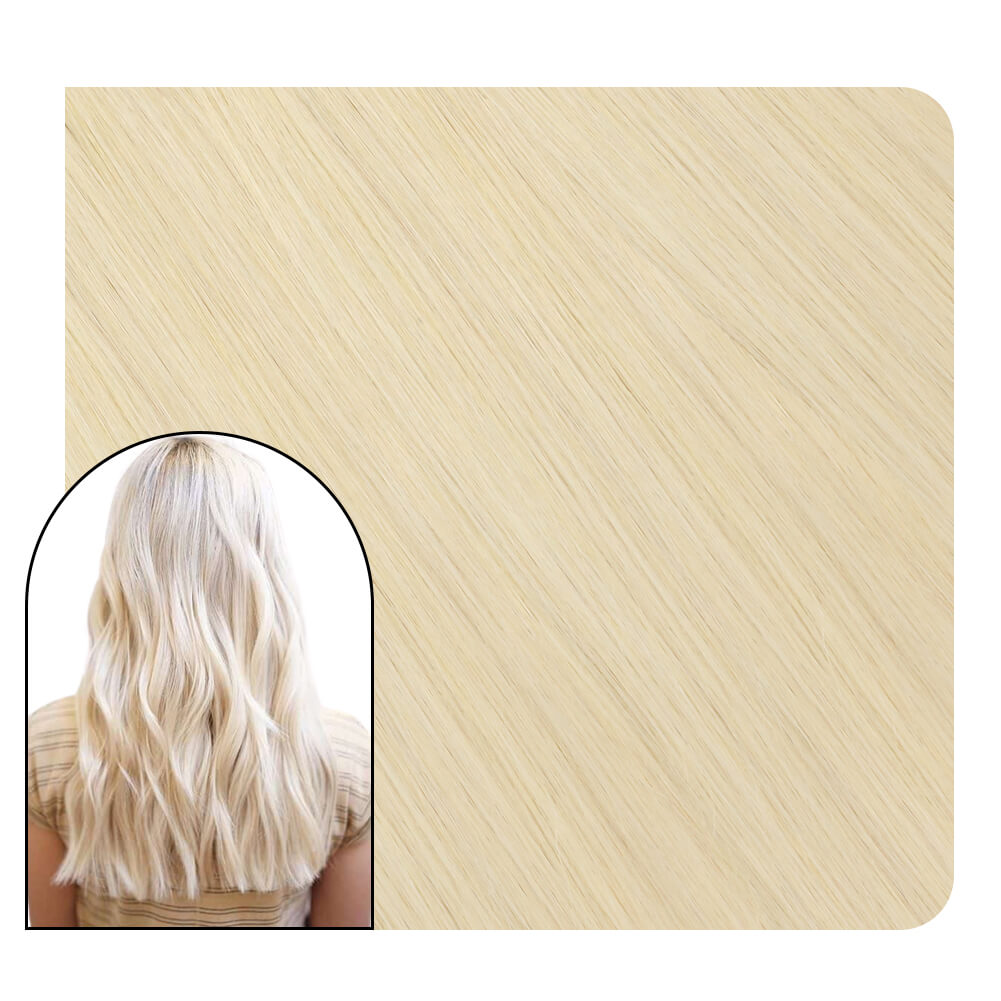 Platinum Blonde Keratin Utip Human Hair Extensions