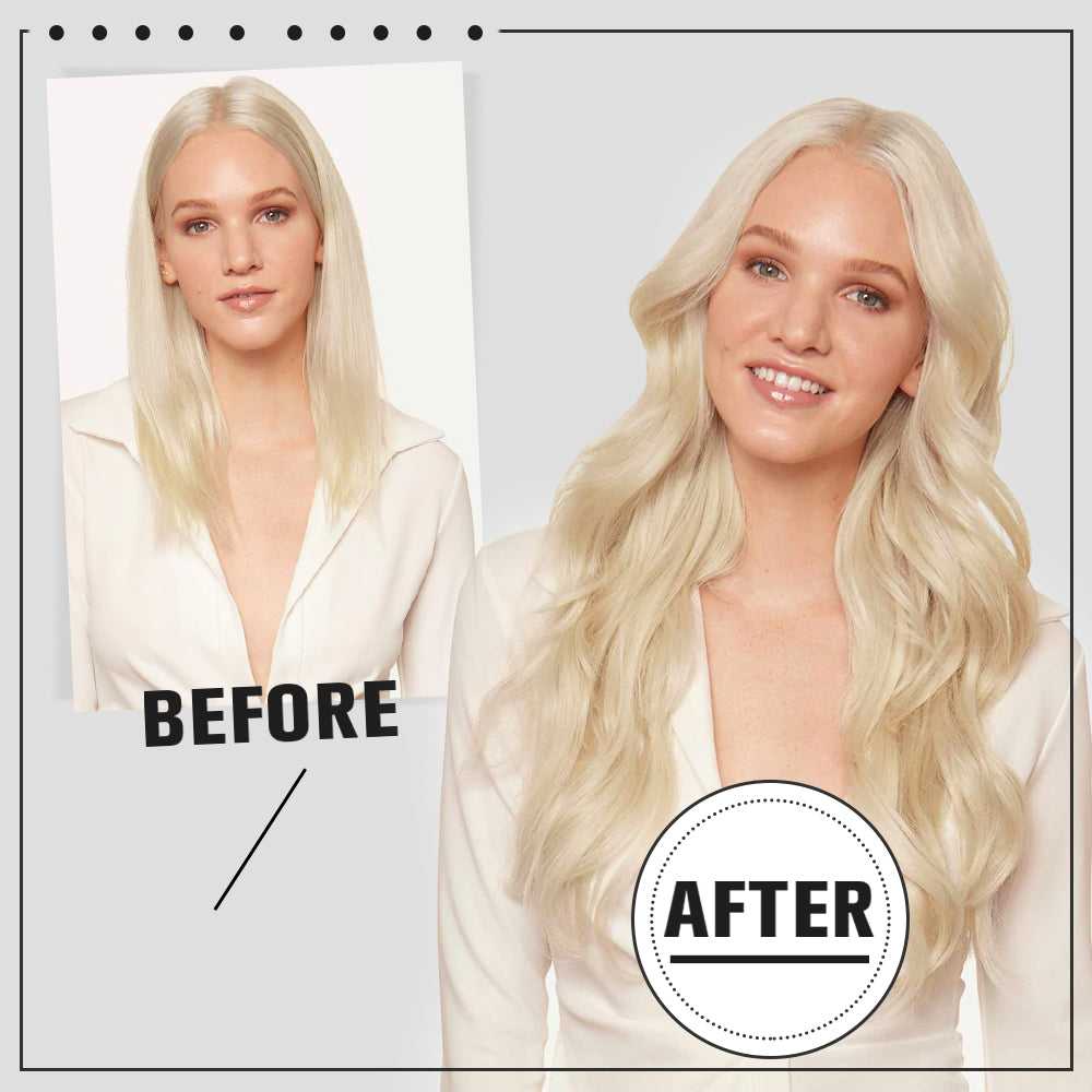 blonde hair extensions before and after