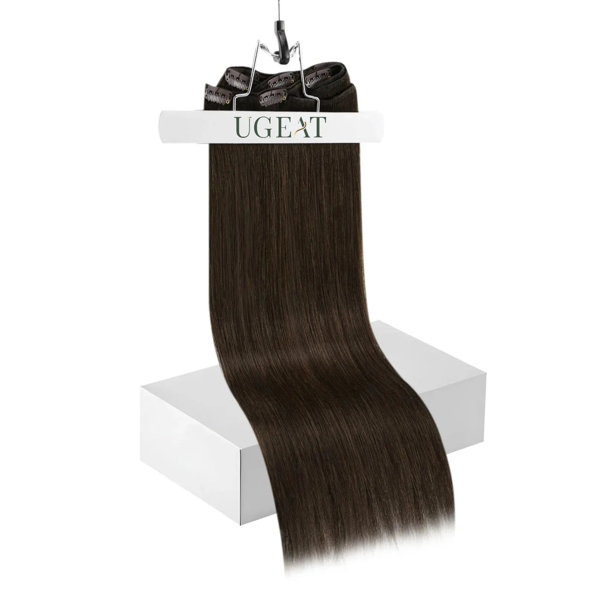 medium brown thickened clip in extensions 135G for women for thin hair