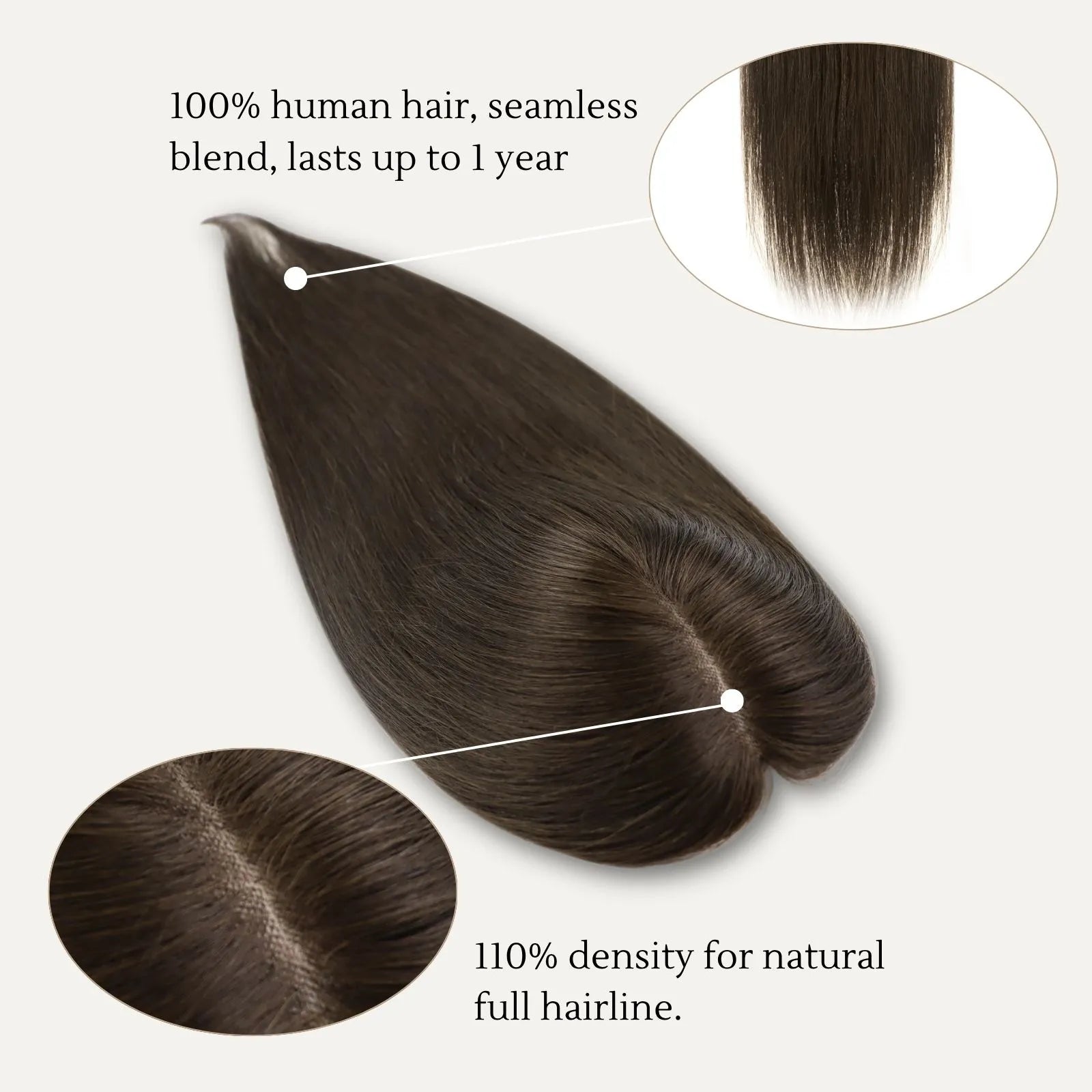 mono base human hair topper virgin human hair