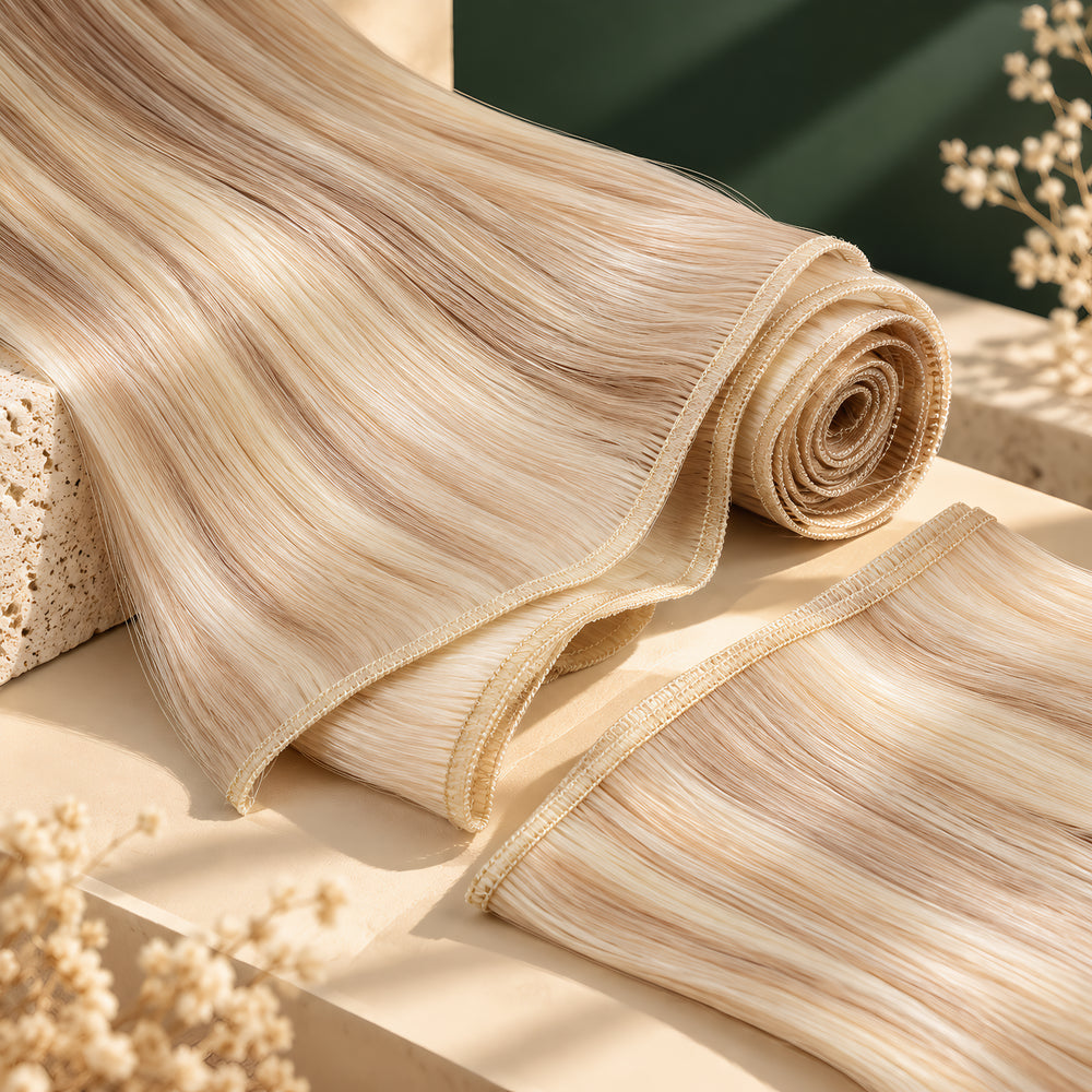 ugeat flat silk weft hair extensions