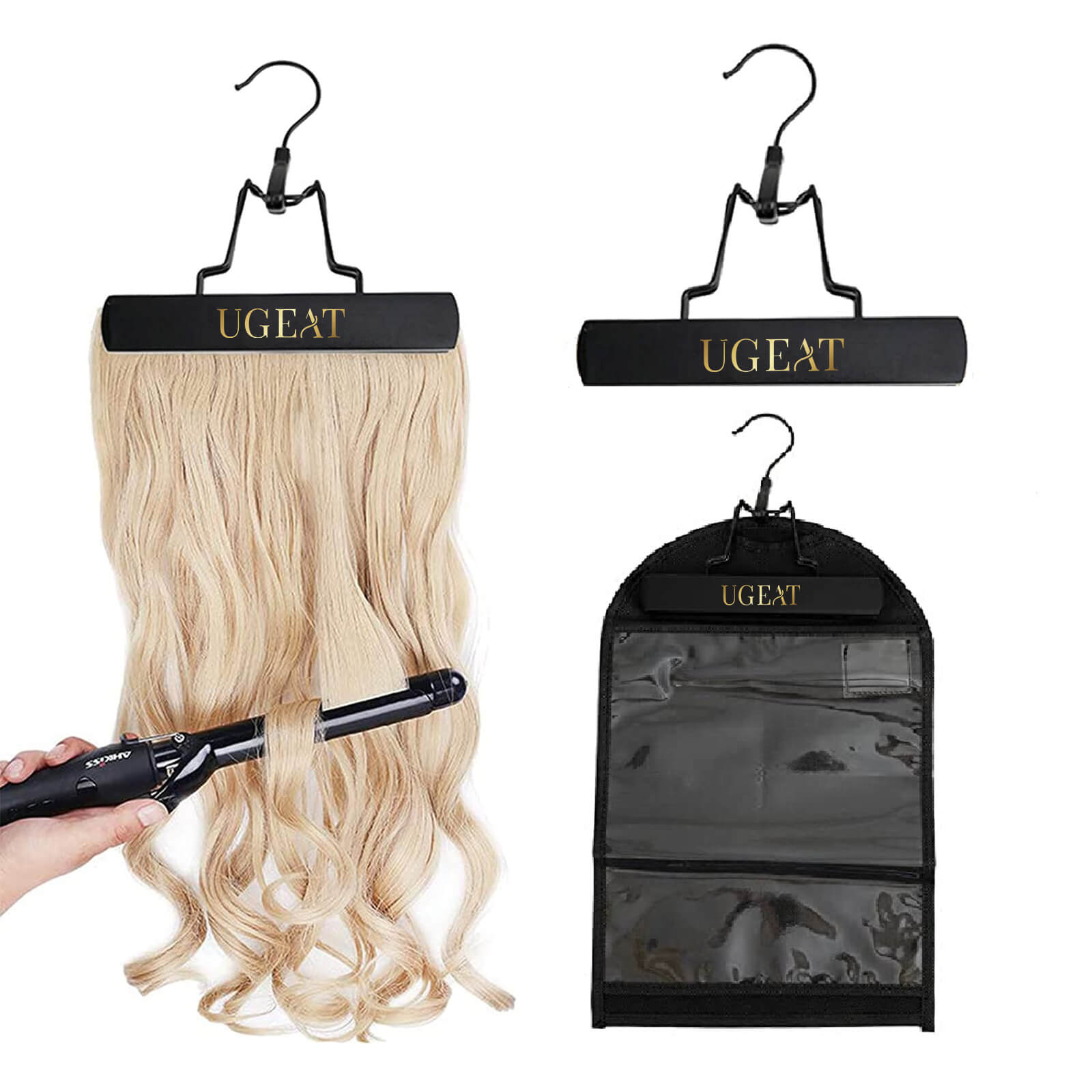 hair extensions holder with storage bag ugeat