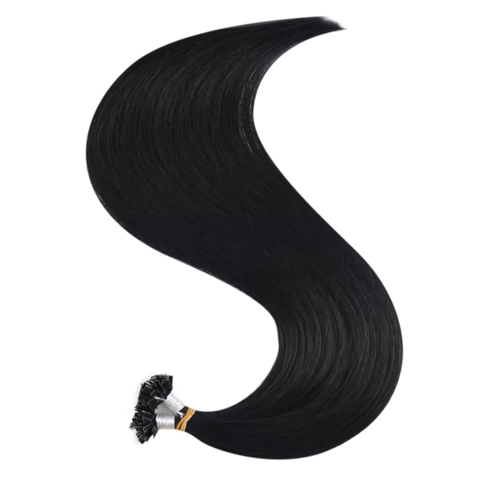 High Quality Ktip Extensions 100% Human Hair Jet Black Color