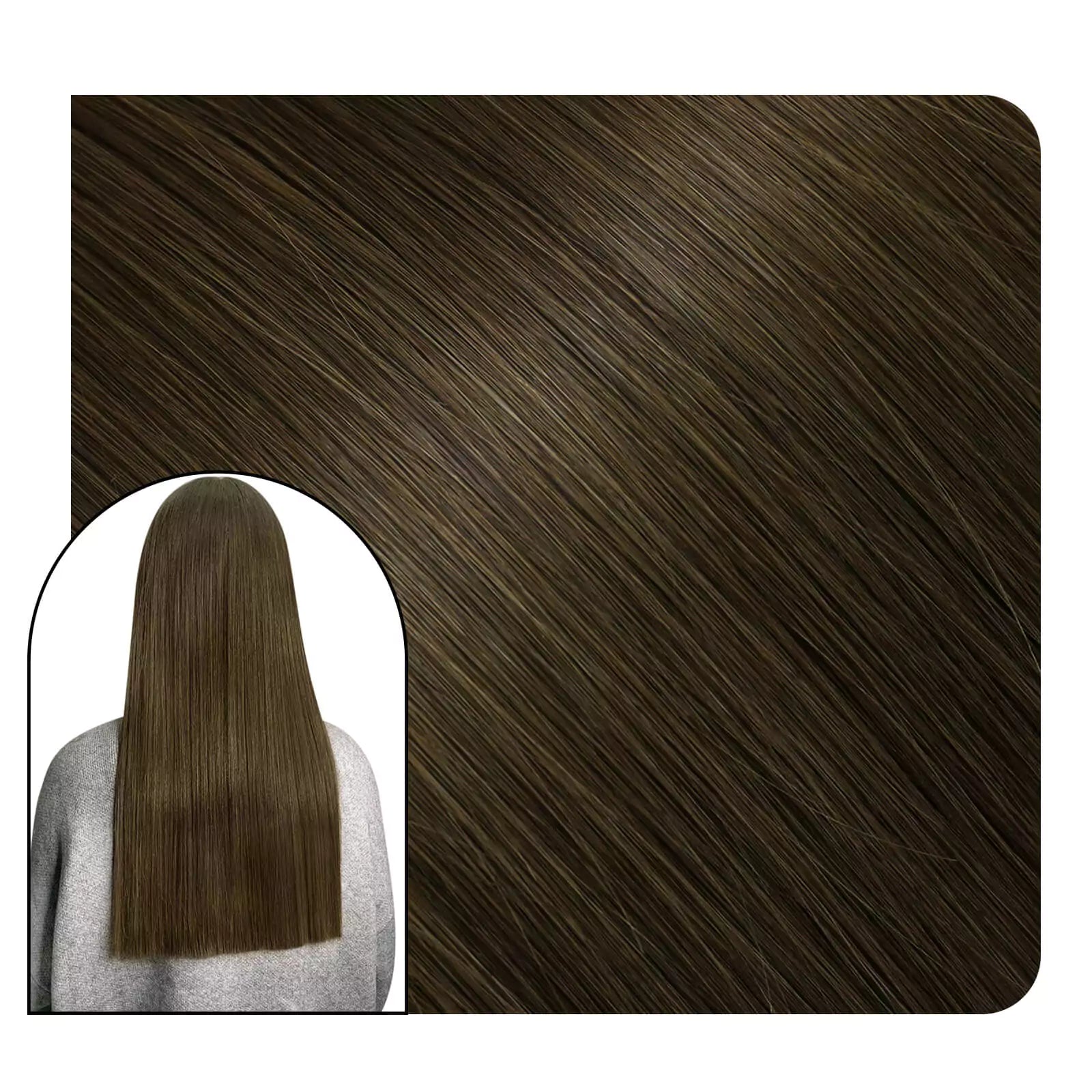 Virgin Hair Keratin Hair Natural I Tip Hair Extensions  Dark Brown