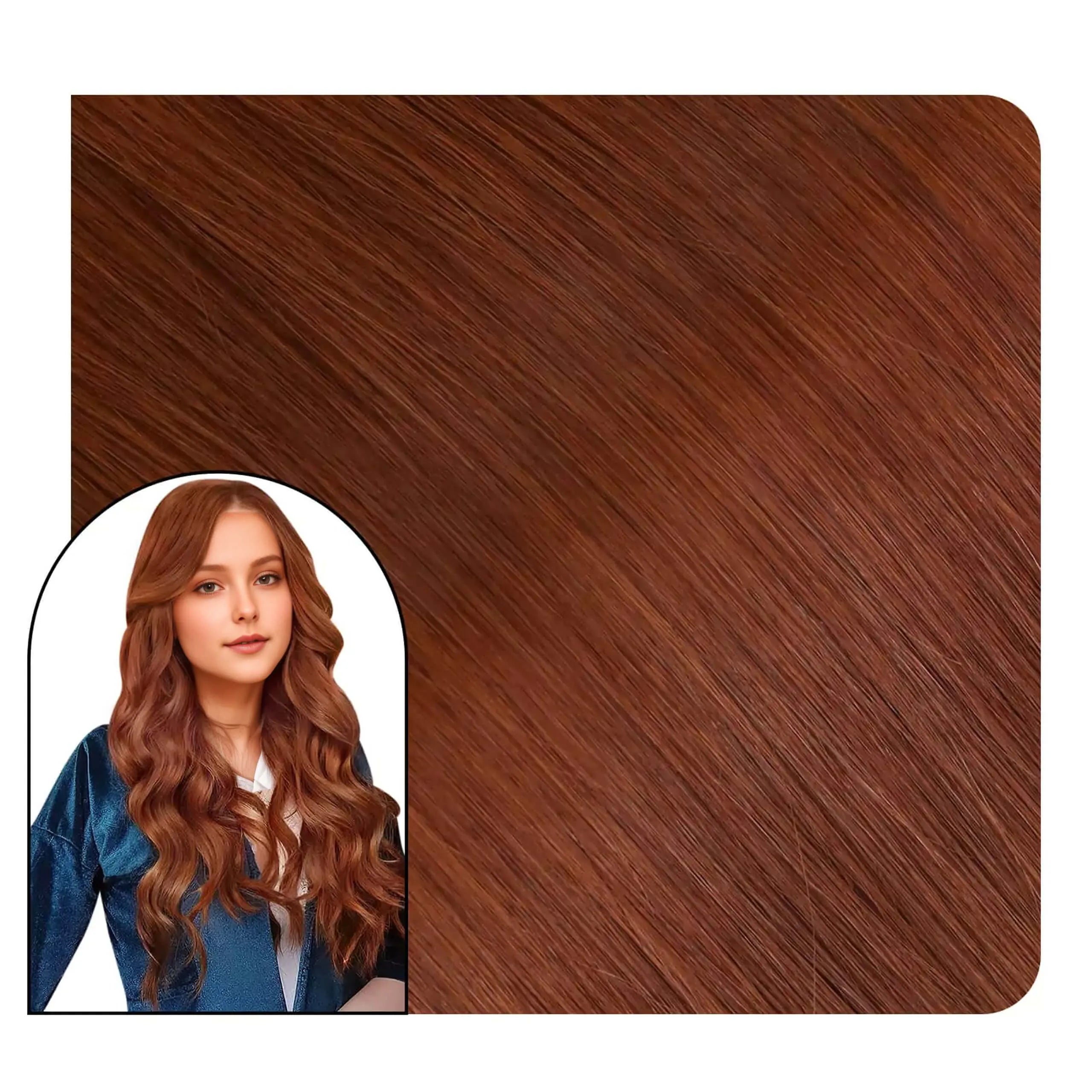 tape hair extensions human hair copper color