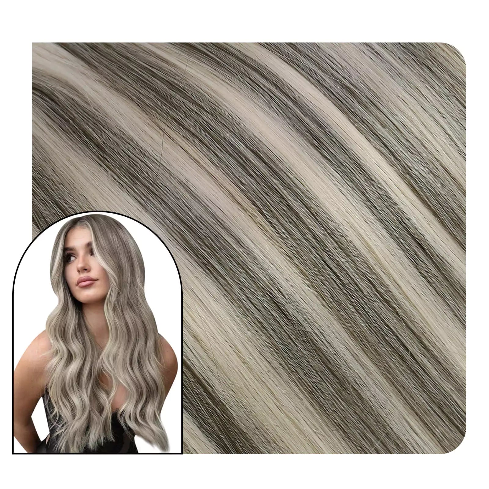 Seamless Tape in Extensions 100% Human Hair Balayage Color