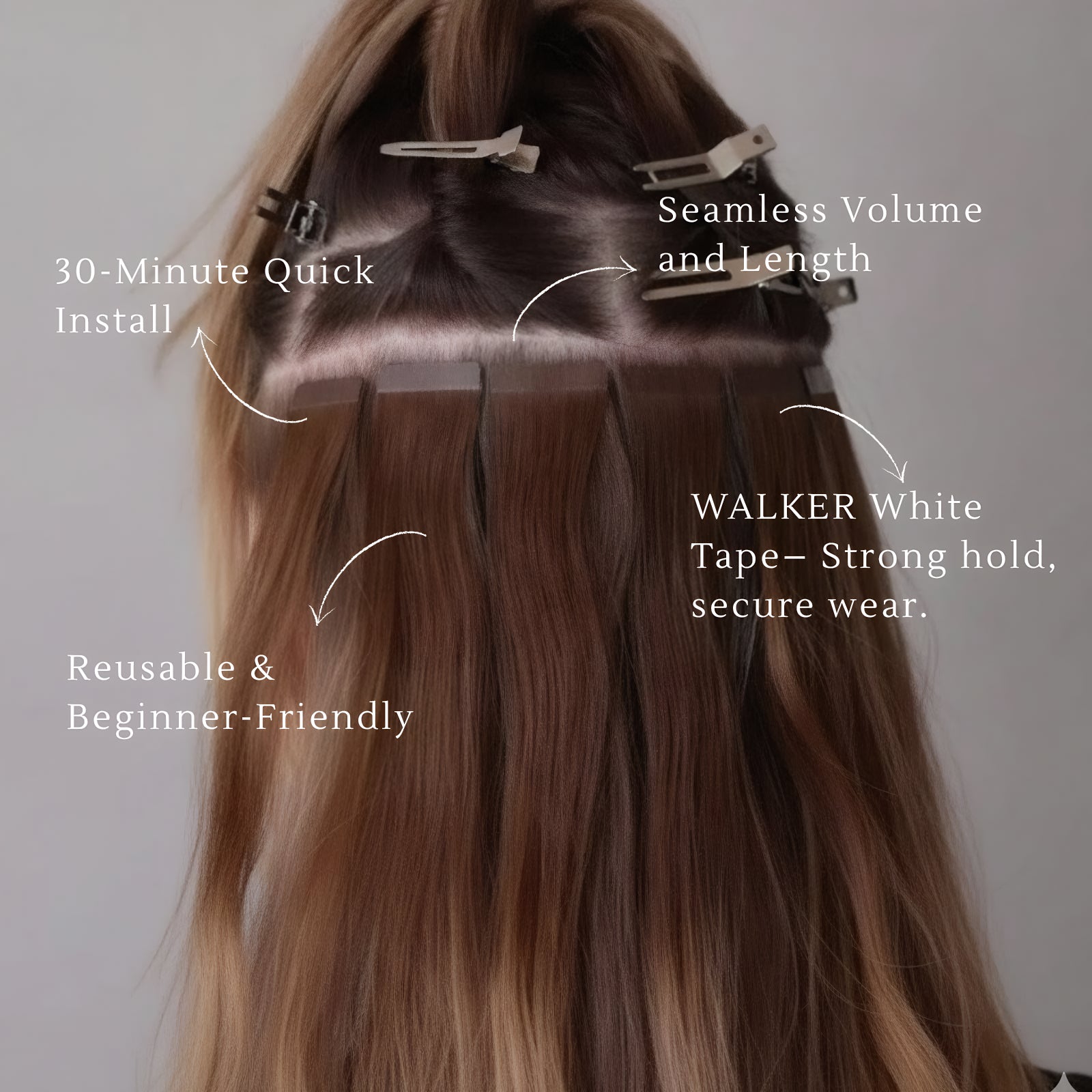 [Virgin Hair] 100% Virgin Human Hair Tape in Extensions Jet Black #1
