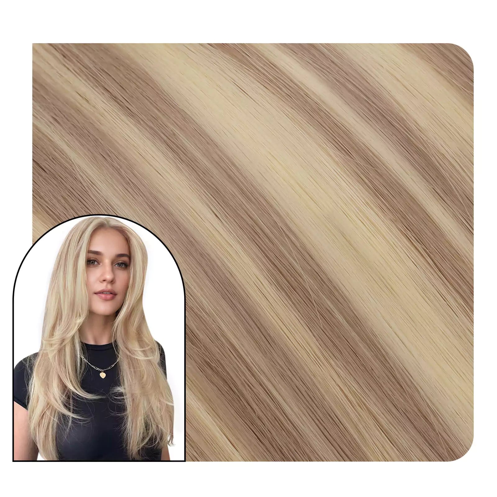 tape in human hair extensions highlight blonde