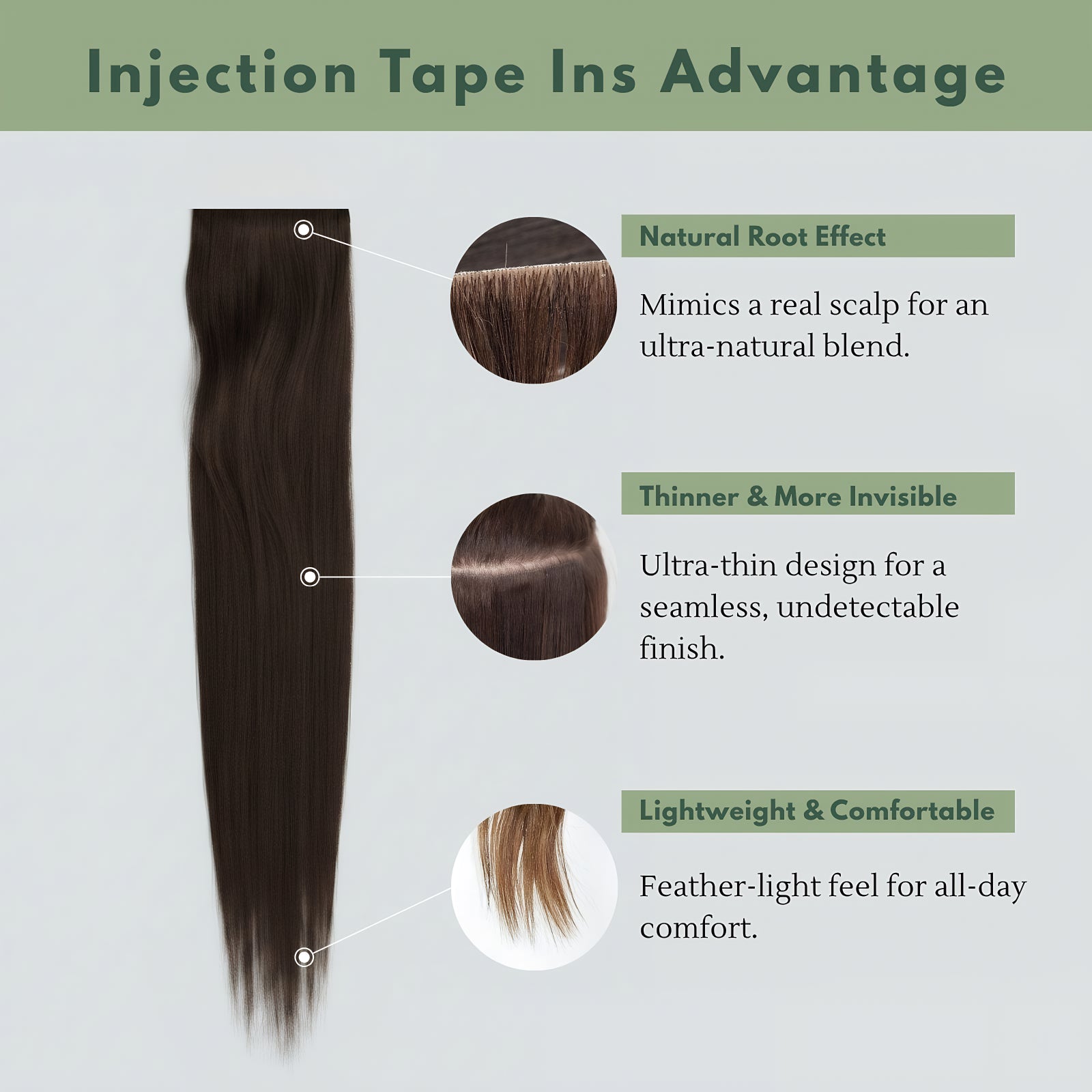 [Virgin+] Invisible Seamless Injection Tape Hair Extensions Icy Platinum Blonde #1000