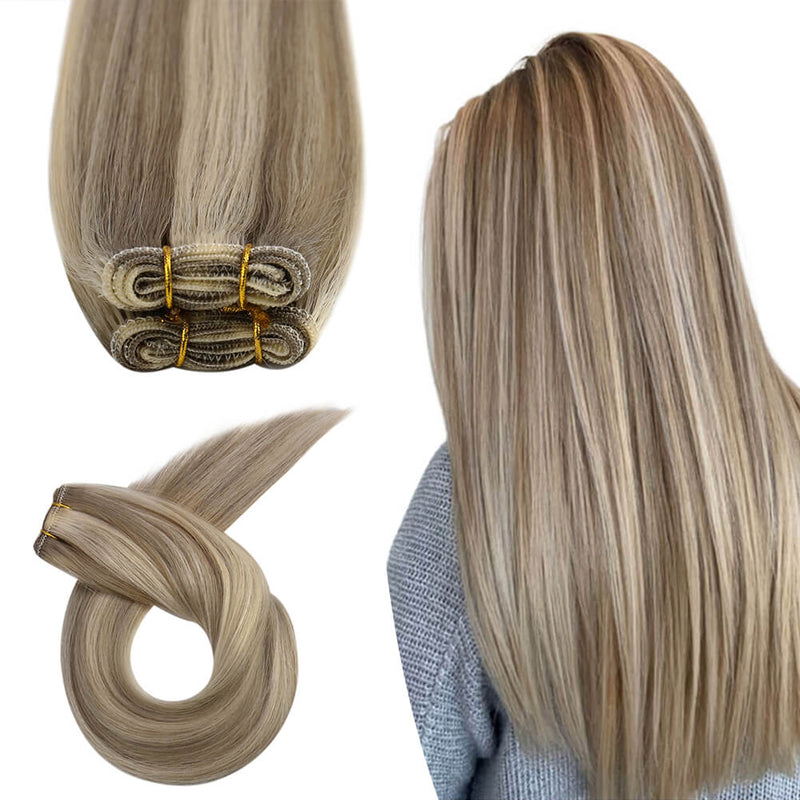 Weft Hair Bundles Sew in 100% Human Hair Highlighe Color #P8/60
