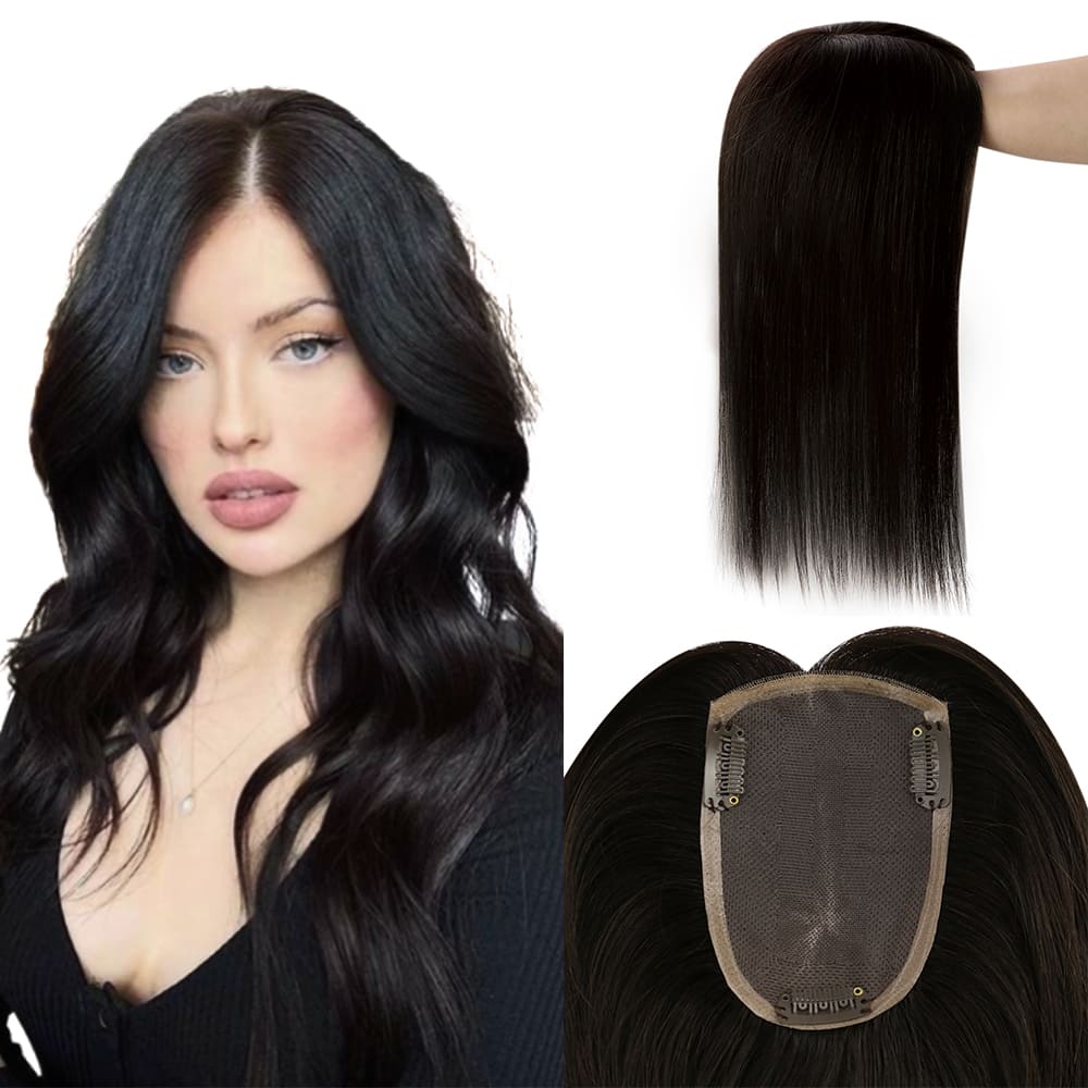 virgin hair toppers without bangs natural black