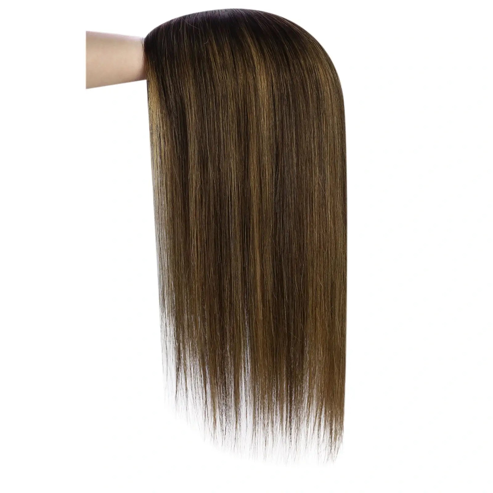 virgin human hair topper darkest brown balayage color for women