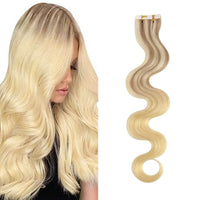 Seamless Injection Tape in Hair Extensions Virgin Hair Body Wavy #18/22/60