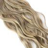 wavy tape in hair extensions highlight blonde