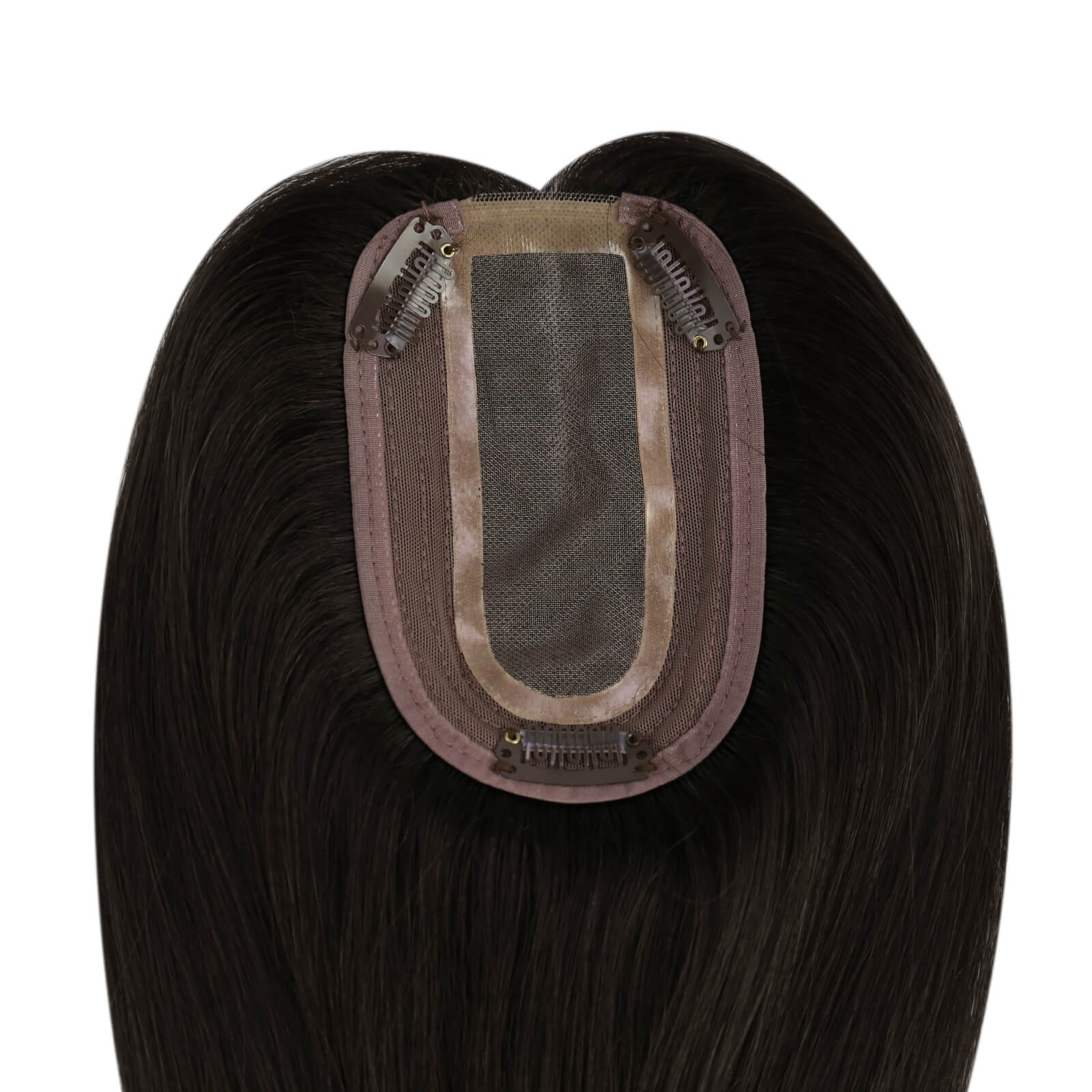 high quality human hair topper off black for women