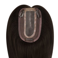 Darkest Brown Virgin Hair Toppers Hand-made Toppee High Density #2