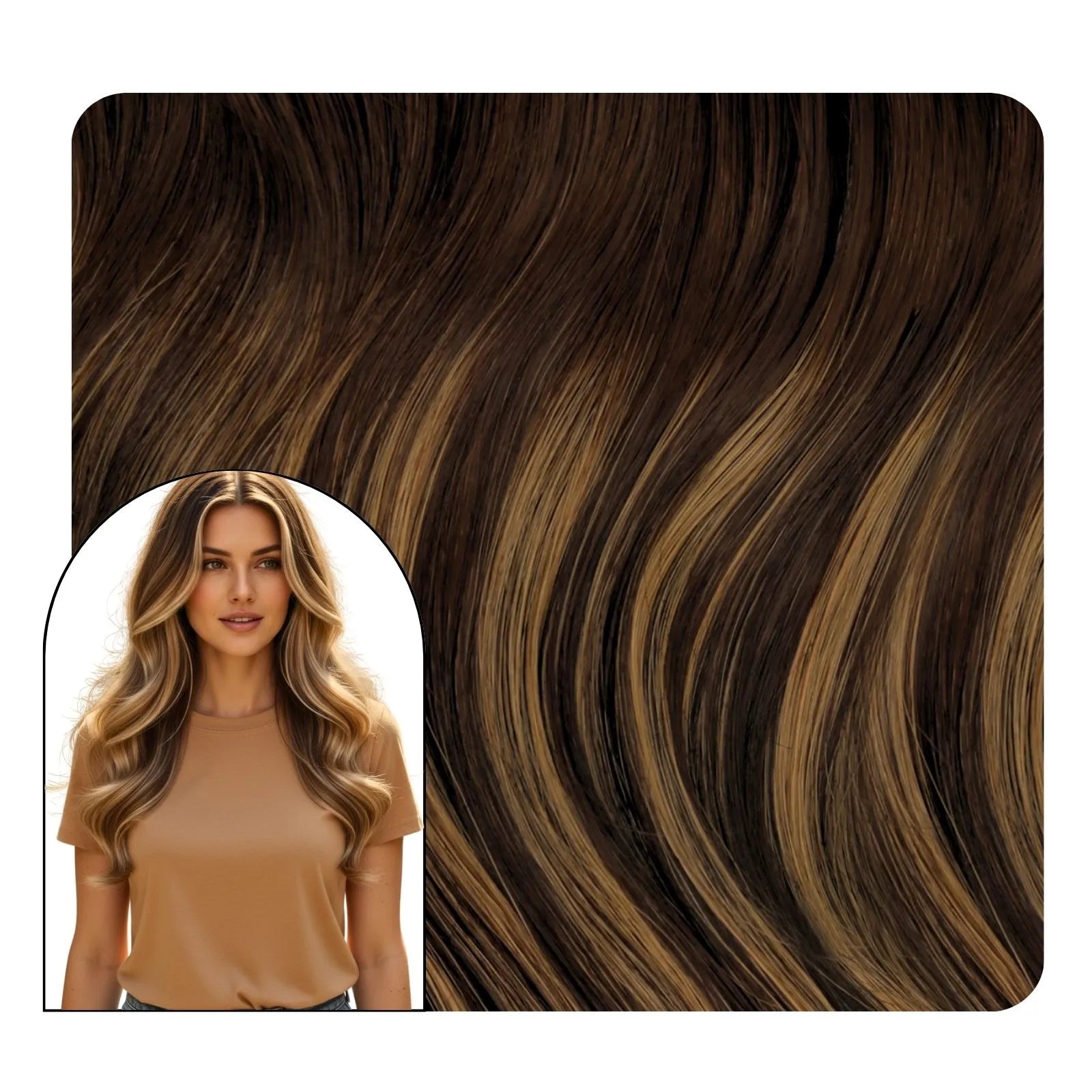 [Pre-sale] Butterfly Weft Extensions Wavy Human Hair Balayage Color #DU