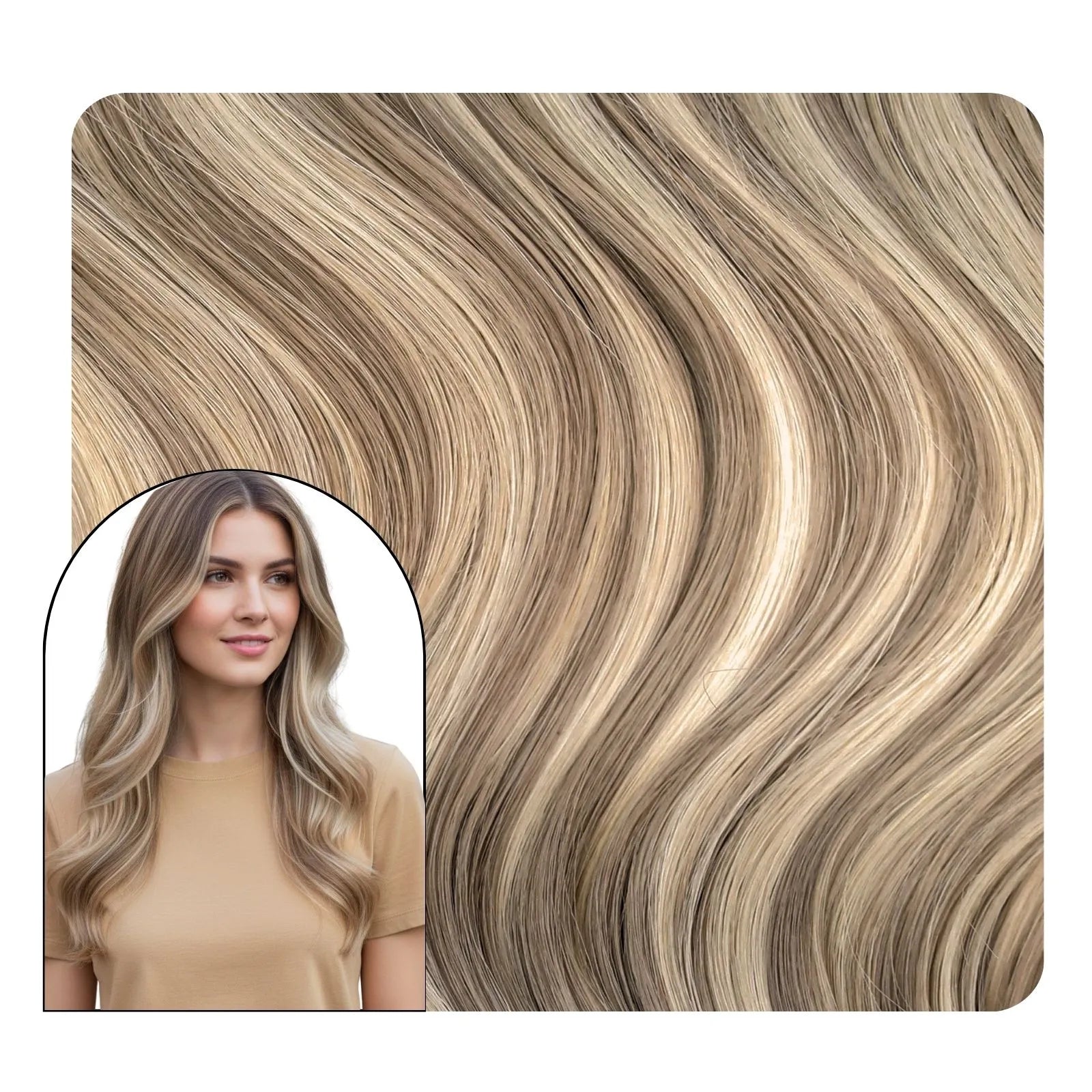 [Pre-sale] Wavy Butterfly Weft Hair Extensions Highlighted Blonde #P19/60