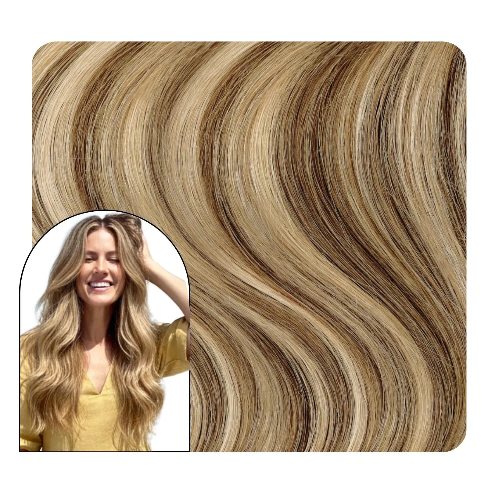 [Pre-sale] Butterfly Weft Extensions Wavy Human Hair Balayage Blonde #8/8/613