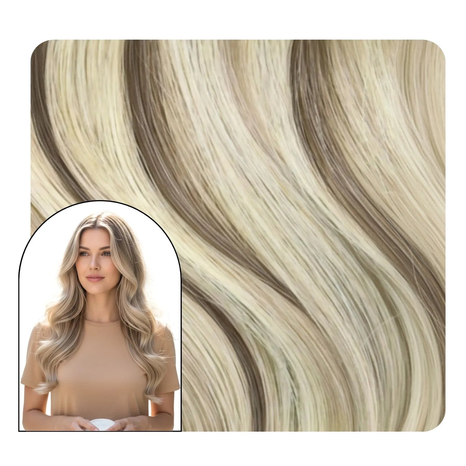 [Pre-sale] Butterfly Weft Extensions Beach Wavy Highlighted Blonde #P8/60