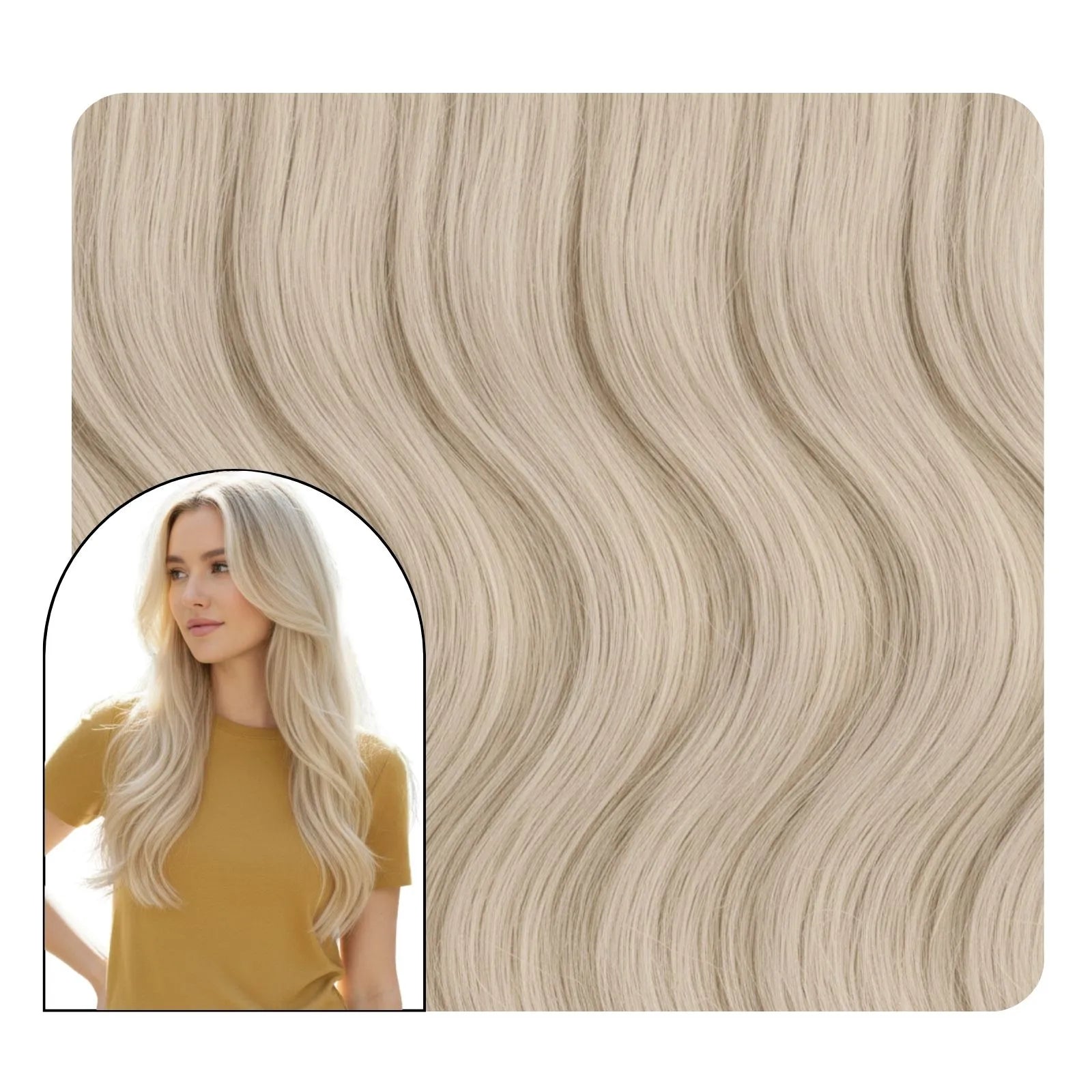 [Pre-sale] Butterfly Weft Extensions Body Wavy Human HairIcy Platinum Blonde #1000