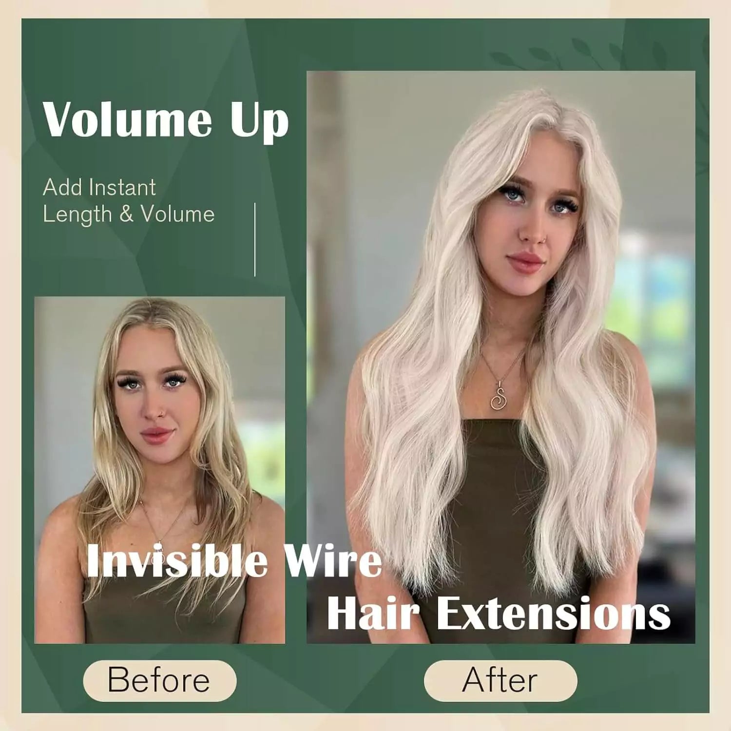 Wire Hair Extensions Blonde Invisible Wire Extensions Human Hair Platinum Blonde