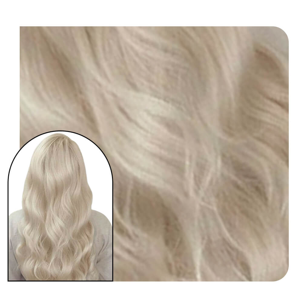 [Pre-sale][Virgin Hair] Wave Virgin Tape in Hair Extensions White Blonde Color 50G #1000