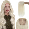 [Density Upgrade 150%] Mono Base Human Hair Topper Platinum Blonde Toupee for Thinning Hair Color #60