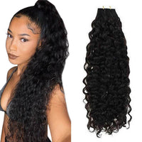 Tape in Hair Extensions Human Hair 20 Inch Tape in Black Hair Extensions