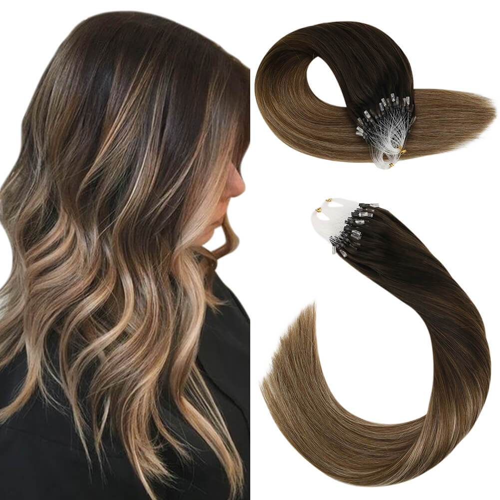 Ugeat Hair Extensions Micro Loop 14inch Micro Ring Human Hair Extensions