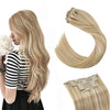 Caramel Blonde Highlighted Blonde Clip in Human Hair Extension #27/613-UgeatHair