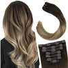 Clip in Hair Extensions Off Black Weft Hair