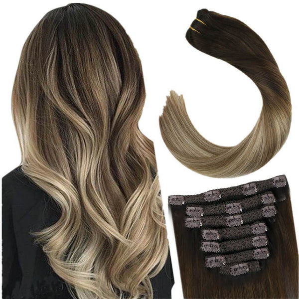 Clip in Balayage Hair Extensions Three Colors for Sale #2/8/60 Ugeat