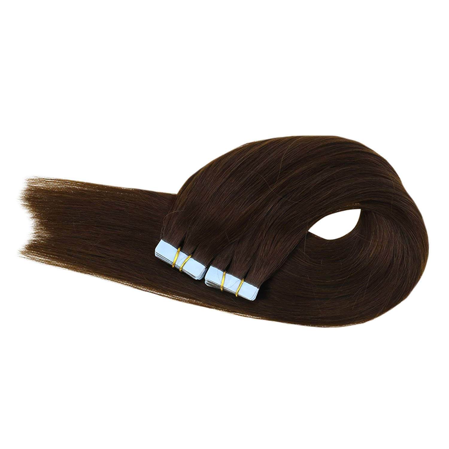 Double Drawn Tape in Hair Extensions Solid Chocolate Brown 4 Color-UgeatHair