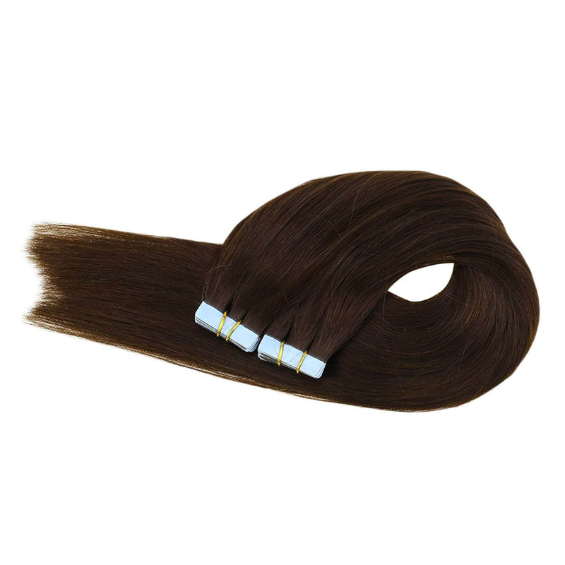 Double Drawn Tape in Hair Extensions Solid Chocolate Brown #4 Color-UgeatHair