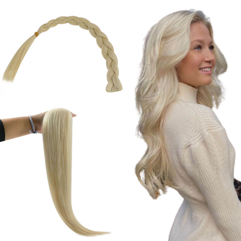 Invisible Virgin Genius Weft Hair Extensions Platinum Blonde