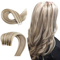 [Virgin+] Tape in Hair Extensions Human Hair Highlight Brown With Blonde #P8/60
