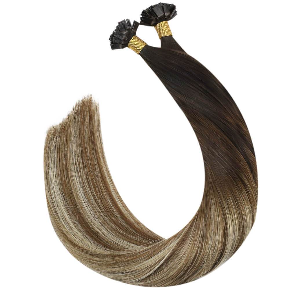 Hot Fusion Hair Extensions Human Hair Balayage 4/6/613 Blonde U Tip Hair Extensions Human Hair