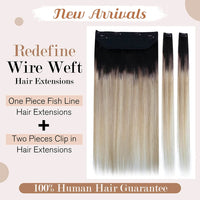Human Hair Extensions Adjustable Transparent Halo Hair Extensions